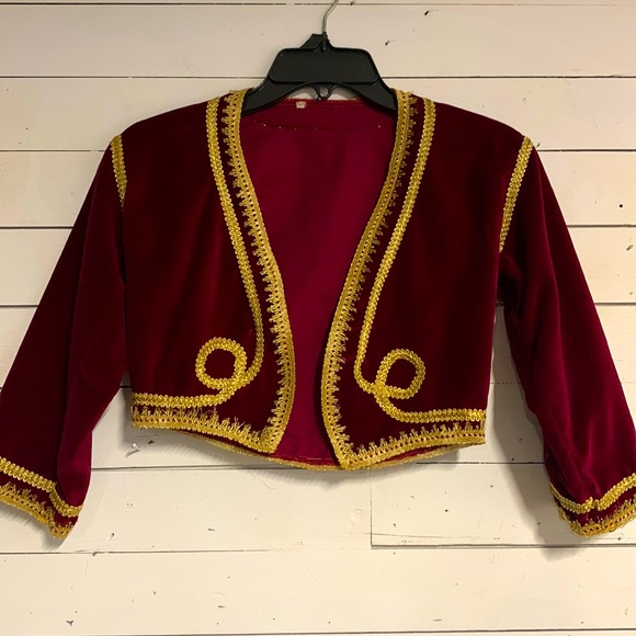 Vintage Jackets & Blazers - VTG 60s Velvet Cropped Bolero Matador Bullfighter Spanish Costume Jacket